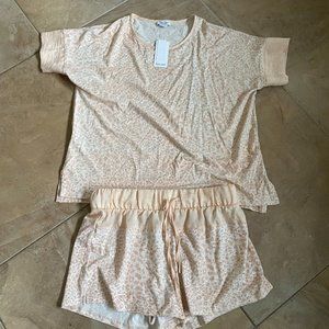 Splendid Leopard Tee & Shorts Pajama Set